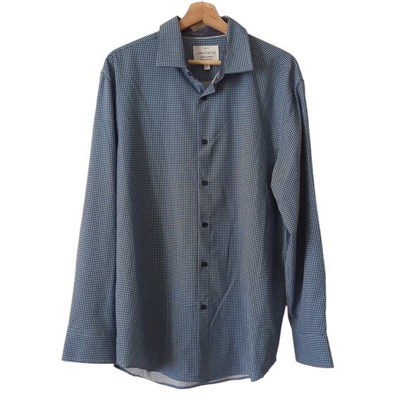 Con.struct Mens Shirt Cooling Comfort Slim Fit XL Blue Check Long Sleeve Sharp - Picture 1 of 6